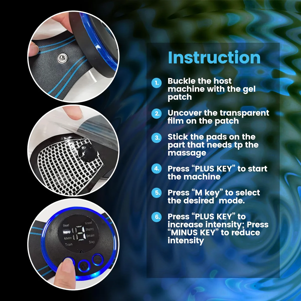 Mini Muscle Body Massager 19 Speed 8 Modes for Pain Relief for Full Body and Relaxation of Arm, Leg Shoulder, Waist - Image 6