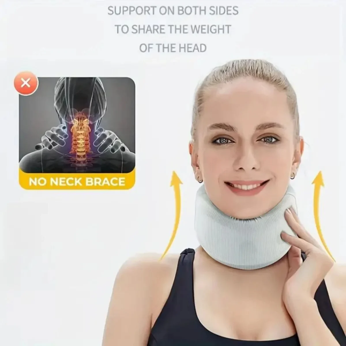 Neck Brace Neck Support Adjustable Neck Support Cervical Sponge Neck Protector for Sleep Neck Brace Breathable Neck Support - Image 3