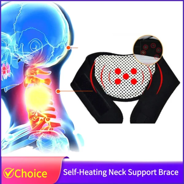 Self-Heating Neck Support Brace Magnetic Cervical Massage for Relaxation and Warmth Soft Portable Cervical Pillow